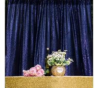 HMQIANG Cortina tipo telón de fondo de lentejuelas azul marino de 4 x 6.5 pies, cortinas de secuencia con purpurina para decoración de fondo de boda, fiesta, fotografía
