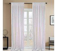 HMQIANG Cortinas de fondo de lentejuelas iridiscentes de 2 x 8 pies, 2 paneles de cortinas de fondo brillantes para fiestas, bodas, cumpleaños