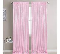 HMQIANG Cortinas de Fondo de Lentejuelas Rosas de 2 x 8 pies, 2 Paneles
