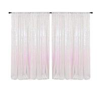HMQIANG Cortinas de fondo iridiscentes de lentejuelas iridiscentes de 4 x 8 pies, 2 paneles de cortinas de fondo brillantes para fiestas, decoraciones de baby shower