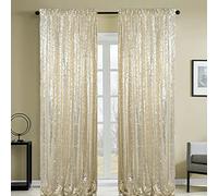 HMQIANG Cortinas de lentejuelas de color champán para fotografía de 2 paneles de 2 paneles para fiestas, bodas, telón de fondo