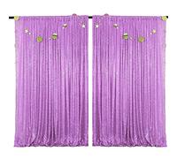 HMQIANG Cortinas de lentejuelas de lavanda de 1,2 m x 2,2 m, 2 paneles brillantes de fondo para decoración de fiestas, cumpleaños, bodas