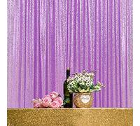 HMQIANG Cortinas de lentejuelas lavanda de 1,8 m x 1,8 m, 1 panel brillante telón de fondo para fiestas, baby showers, cumpleaños