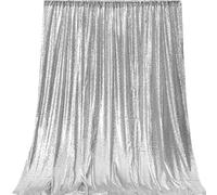 HMQIANG Cortinas de lentejuelas plateadas de 1,2 m x 1,8 m, 1 panel de lentejuelas con purpurina para fotografía de fondo para fiestas, cumpleaños, decoración de bodas