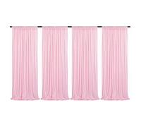HMQIANG Cortinas Tipo telón de Lentejuelas Rosadas, 4 Paneles de 2 x 8 pies
