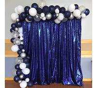 HMQIANG Fondo de lentejuelas azul marino para fotografía de 20 x 20 cm, 1 panel brillante para decoración de fiestas, cumpleaños, bodas