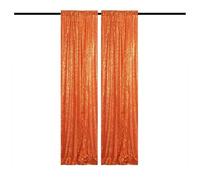 HMQIANG Telón de Fondo de Lentejuelas Naranja de 2 x 8 pies, 2 Paneles