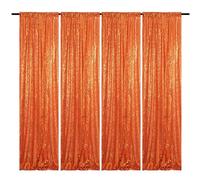 HMQIANG Telón de Fondo de Lentejuelas Naranja de 2 x 8 pies, 4 Paneles
