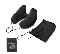 HMRMZBD Almohada para el cuello de viaje en forma de U, almohada inflable H con capucha, almohada para siesta al aire libre, coche, avión de larga distancia