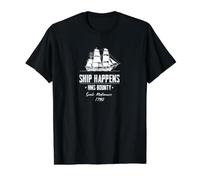 HMS Bounty Pitcairn Island Motín Fletcher Christian Camiseta gráfica económica, Hombre, Negro, L