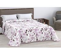 HM'S HOME'SECRET Colcha Bouti Estampada de 100% Microfibra Suave - Variedad de Diseños y Tamaños, Muy Fina (Ideal para Verano) (Calipso Violeta, Cama 90cm)