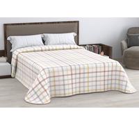 HM'S HOME'SECRET Colcha Bouti Estampada de 100% Microfibra Suave - Variedad de Diseños y Tamaños, Muy Fina (Ideal para Verano) (Ruth Beige, Cama 90cm)