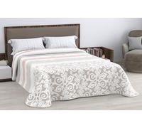 HM'S HOME'SECRET Colcha Bouti Estampada de 100% Microfibra Suave - Variedad de Diseños y Tamaños, Muy Fina (Ideal para Verano) (Nereida Beige, Cama 135cm)