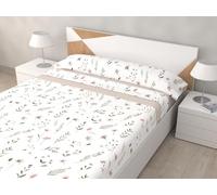 HM'S HOME'SECRET Juego de Sábanas de 100% Microfibra, 3 Piezas, Varios Modelos y Tamaños. (Brisa Beige, Cama 90cm)