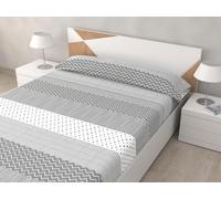 HM'S HOME'SECRET Juego de Sábanas de 100% Microfibra, 3 Piezas, Varios Modelos y Tamaños. (Carmen Gris, Cama 180cm)