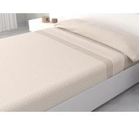 HM'S HOME'SECRET Juego de Sábanas de 100% Microfibra, 3 Piezas, Varios Modelos y Tamaños. (Catalina Beig, Cama 105cm)