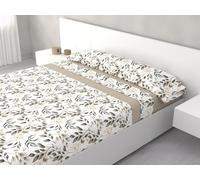 HM'S HOME'SECRET Juego de Sábanas de 100% Microfibra, 3 Piezas, Varios Modelos y Tamaños. (Cilene Beige, Cama 90cm)