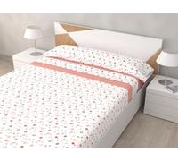 HM'S HOME'SECRET Juego de Sábanas de 100% Microfibra, 3 Piezas, Varios Modelos y Tamaños. (Frida Coral, Cama 180cm)