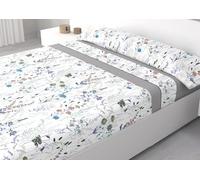 HM'S HOME'SECRET Juego de Sábanas de 100% Microfibra, 3 Piezas, Varios Modelos y Tamaños. (Vera Gris, Cama 105cm)