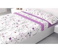 HM'S HOME'SECRET Juego de Sábanas de 100% Microfibra, 3 Piezas, Varios Modelos y Tamaños. (Vera Malva, Cama 180cm)