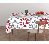 HM'S HOME'SECRET Mantel Antimanchas de Poliéster, Variedad De Modelos y Colores 4 Medidas Disponibles. (Greta Rojo, 145 x 240 cm)