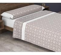 HM'S HOME'SECRET Roomers 2026 Juego de sábanas Estampadas Calidad 30/30 144 Hilos, 50% poliéster y 50% algodón 15 Diseños en 2 Colores (Simon Beige, Cama 180cm + 2 Fundas Almohada)