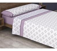 HM'S HOME'SECRET Roomers 2026 Juego de sábanas Estampadas Calidad 30/30 144 Hilos, 50% poliéster y 50% algodón 15 Diseños en 2 Colores (Abril Malva, Cama 105cm)