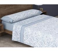 HM'S HOME'SECRET Roomers 2026 Juego de sábanas Estampadas Calidad 30/30 144 Hilos, 50% poliéster y 50% algodón 15 Diseños en 2 Colores (Lucia Azul, Cama 150m + 1 Funda Almohada)