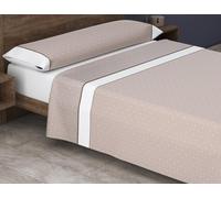 HM'S HOME'SECRET Roomers 2026 Juego de sábanas Estampadas Calidad 30/30 144 Hilos, 50% poliéster y 50% algodón 15 Diseños en 2 Colores (Carolina Beige, Cama 150cm + 2 Fundas Almohada)