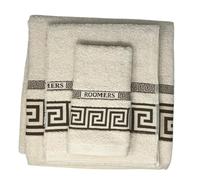 HM'S HOME'SECRET Roomers Juego de Toallas 3 Piezas Simón | 100% Algodón 400 g/m² | Toalla Tocador, Lavabo y Sábana | Suaves, Absorbentes y Duraderas (Beige)