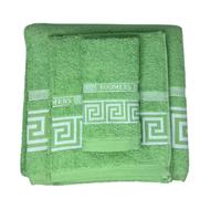 HM'S HOME'SECRET Roomers Juego de Toallas 3 Piezas Simón | 100% Algodón 400 g/m² | Toalla Tocador, Lavabo y Sábana | Suaves, Absorbentes y Duraderas (Verde Oliva)