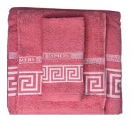 HM'S HOME'SECRET Roomers Juego de Toallas 3 Piezas Simón | 100% Algodón 400 g/m² | Toalla Tocador, Lavabo y Sábana | Suaves, Absorbentes y Duraderas (Coral)