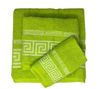 HM'S HOME'SECRET Roomers Juego de Toallas 3 Piezas Simón | 100% Algodón 400 g/m² | Toalla Tocador, Lavabo y Sábana | Suaves, Absorbentes y Duraderas (Pistacho)