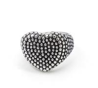 Hmsanase Anillo Anillos Mujer Hombre Rings Anillo De Lunares Retro Dominante En Forma De Corazón Personalizado para Hombre 美码12码 钢色