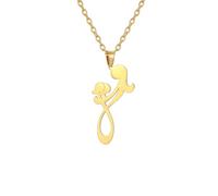 Hmsanase Collar Colgante Cadena Hombre Mujer Joyas Necklace Collar Colgante De Abrazo De Madre E Hijo Collar para Mujer Mamá Color Dorado