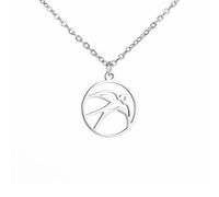 Hmsanase Collar Colgante Cadena Hombre Mujer Joyas Necklace Collares Golondrina para Mujer Colgante Pájaro Lealtad Amor Animal Naturaleza Amante Acero