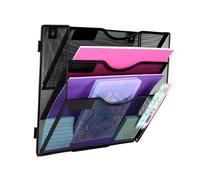 HMXLJJY Organizador de archivos de pared de malla A4 de 3 niveles, soporte para documentos, revistas de correo para oficina y hogar, color negro