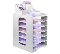 HMXLJJY Organizador de bandeja de cartas, bandejas de archivo de papel A4, bandeja de archivos de oficina de 7 niveles, organizador de archivos de escritorio con bandeja de archivo apilable