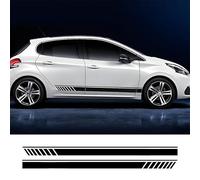 HMYOUXUAN 2 Pcs Pegatinas de Rayas para Coche para Seat Ibiza, Etiqueta Engomada Gráfica de Las Rayas de Carreras Deportivas Bricolaje Etiqueta, Negro