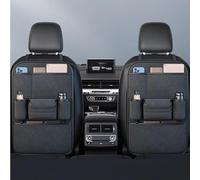 HMYOUXUAN Protectores de Respaldo de Coche y Organizador para BMW iX2 (U10) 2023 2024 2025, Protector de Respaldo para Coche Kick Mats Protección,Two Storage-Quality Black