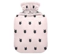 HMZXZ Botella de agua caliente con tapa, cabeza de gato, sin costuras, 2 L, con temática de PVC, bolsa de agua caliente para aliviar el dolor, pies, calambres menstruales