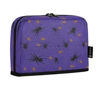 HMZXZ Estuche para lápices de pie, color naranja y morado, gran capacidad, para niños y niñas, estuche multicapa para lápices, organizador de papelería, telaraña para la escuela y la oficina
