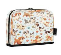 HMZXZ Estuche para lápices de pie con diseño de perros, de gran capacidad, para niños y niñas, estuche multicapa para lápices, organizador de papelería, diseño de perritos, caricaturas para la escuela