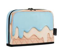 HMZXZ Estuche para lápices de pie, galletas de helado, gran capacidad, para niños y niñas, estuche multicapa para lápices, organizador de papelería, menta y vainilla para la escuela y la oficina