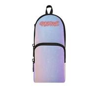 HMZXZ Estuche personalizado con diseño abstracto brillante de unicornio arcoíris, estuche para lápices para niñas y niños, bolsa organizadora de artículos de papelería morada y rosa personalizada para