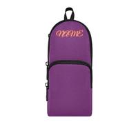 HMZXZ Estuche personalizado con textura morada, estuche para lápices para niñas y niños, bolsa organizadora de papelería morada personalizada para la escuela
