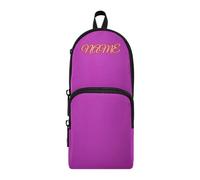 HMZXZ Estuche personalizado con textura morada, estuche para lápices para niñas y niños, bolsa organizadora de papelería morada personalizada para la escuela