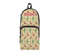 HMZXZ Estuche personalizado para lápices con diseño de cactus, chile, bolsa para lápices para niñas y niños, bolsa organizadora de papelería personalizada para la escuela
