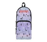 HMZXZ Estuche personalizado para lápices, diseño de murciélagos estrellados, estuche para lápices para niñas y niños, bolsa organizadora de papelería morada personalizada para la escuela