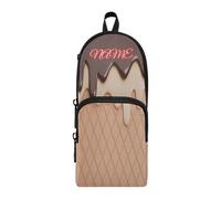HMZXZ Estuche personalizado para lápices, helado de chocolate y vainilla, estuche para lápices para niñas y niños, bolsa organizadora de papelería para la escuela